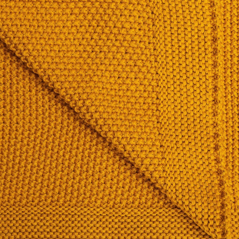 Paturica de bumbac tricotata Sensillo 100x80 cm galben 3