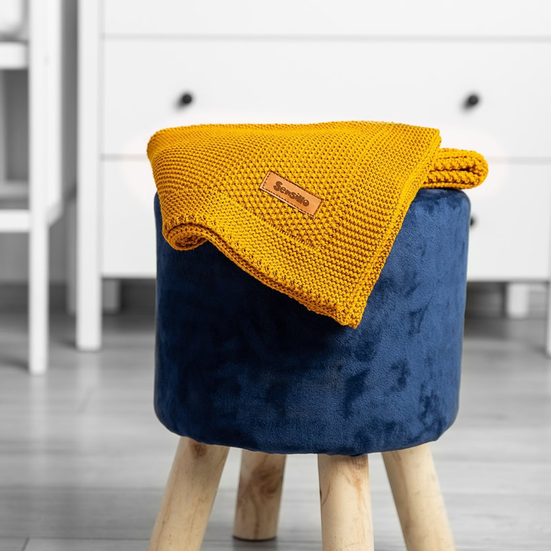 Paturica de bumbac tricotata Sensillo 100x80 cm galben 5 Paturica de bumbac tricotata Sensillo 100x80 cm galben 5