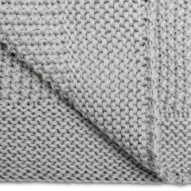 Paturica de bumbac tricotata Sensillo 100x80 cm gri 3