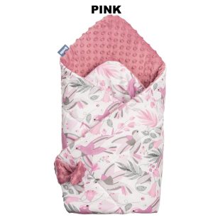 Paturica nou-nascut Sensillo Minky Wrap 80x80 cm Colliber Retro Pink