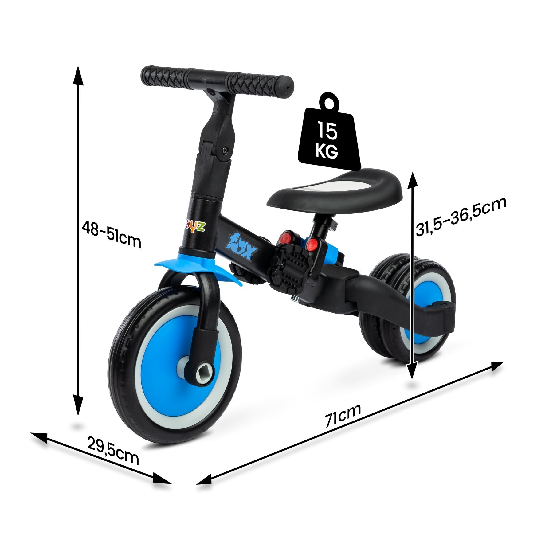 Tricicleta 2 in 1 Toyz FOX blue 15