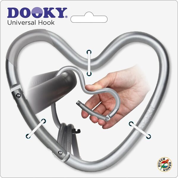 Carlig pentru carucior Dooky Heart Argintiu Mat 3