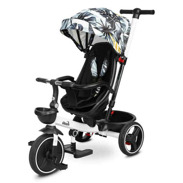 Tricicleta cu maner parental si scaun reversibil Toyz DASH khaki monstera 4