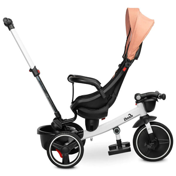 Tricicleta cu maner parental si scaun reversibil Toyz DASH roz 11