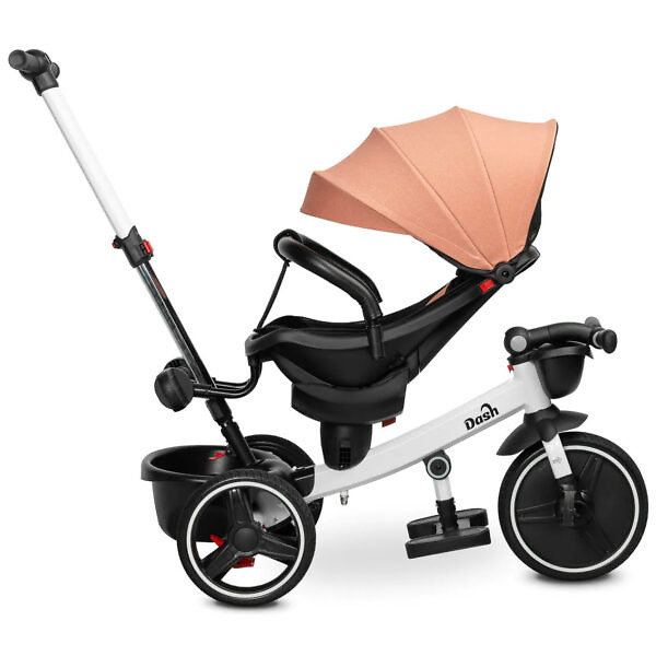 Tricicleta cu maner parental si scaun reversibil Toyz DASH roz 12