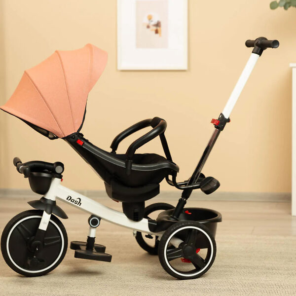 Tricicleta cu maner parental si scaun reversibil Toyz DASH roz 15