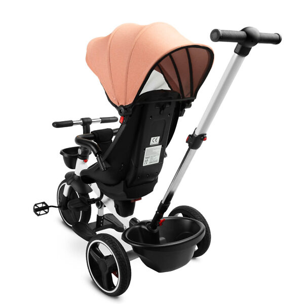 Tricicleta cu maner parental si scaun reversibil Toyz DASH roz 2