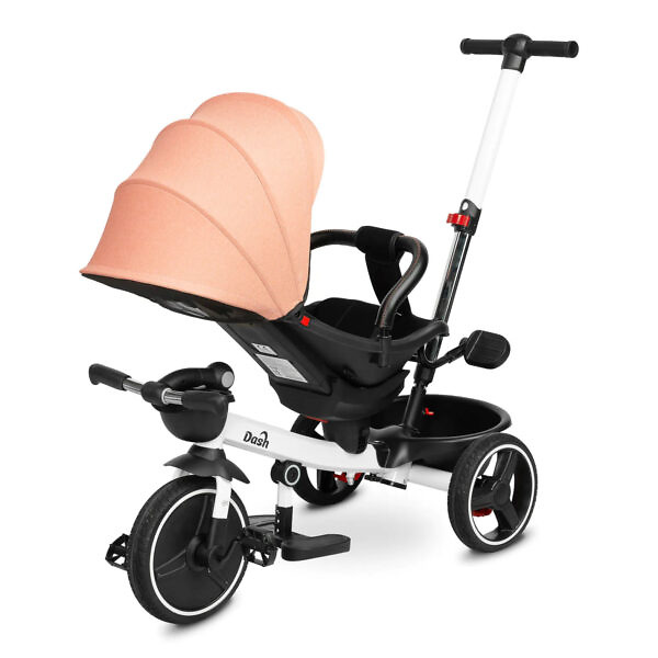 Tricicleta cu maner parental si scaun reversibil Toyz DASH roz 8