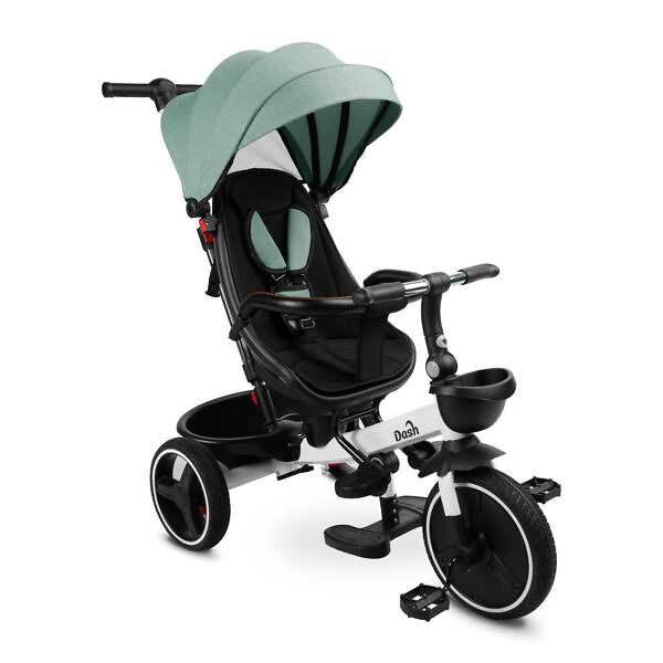 Tricicleta cu maner parental si scaun reversibil Toyz DASH verde