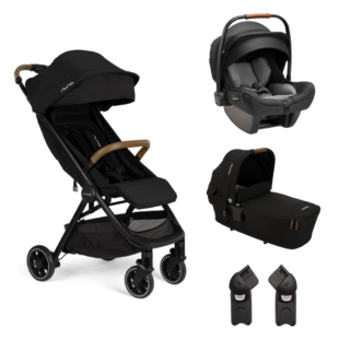 set 2 Carucior ultracompact cu pliere automata Nuna TRVL Caviar