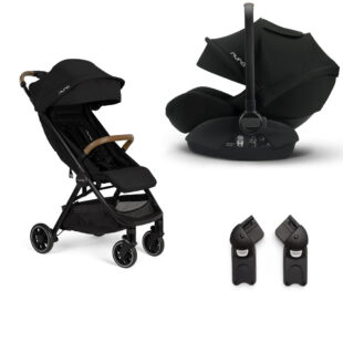 set 2 Carucior ultracompact cu pliere automata Nuna TRVL Caviar